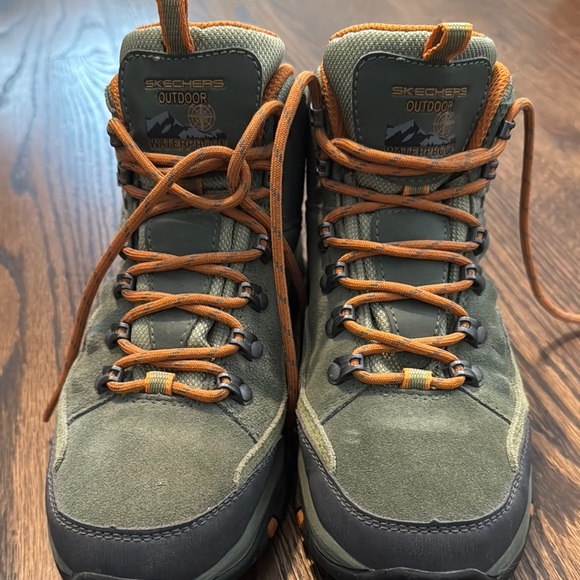 Skechers Green and Orange Hiking Boots with Ankle Support - Picture 2 of 5